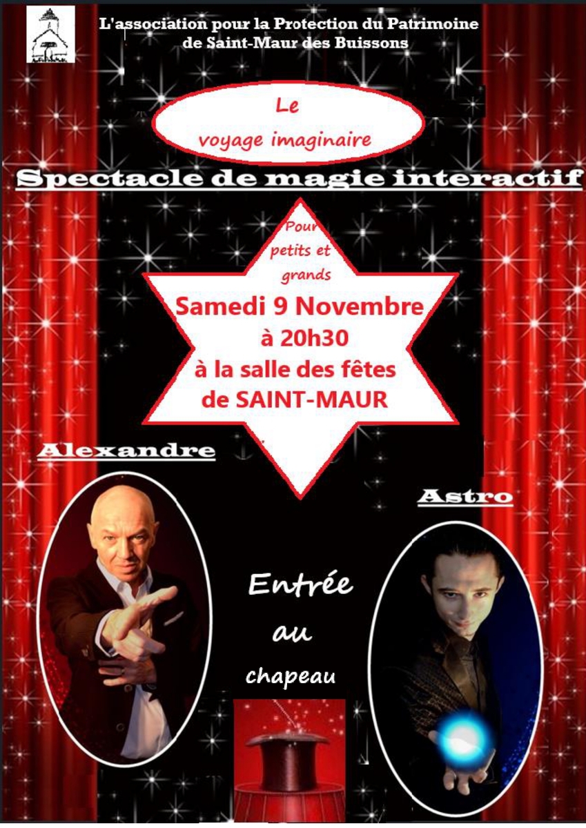 Spectacle de magie le 9 novembre à Saint-Maur