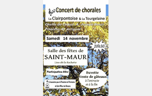 Concert de chorales à Saint Maur le 14 novembre à 20h30